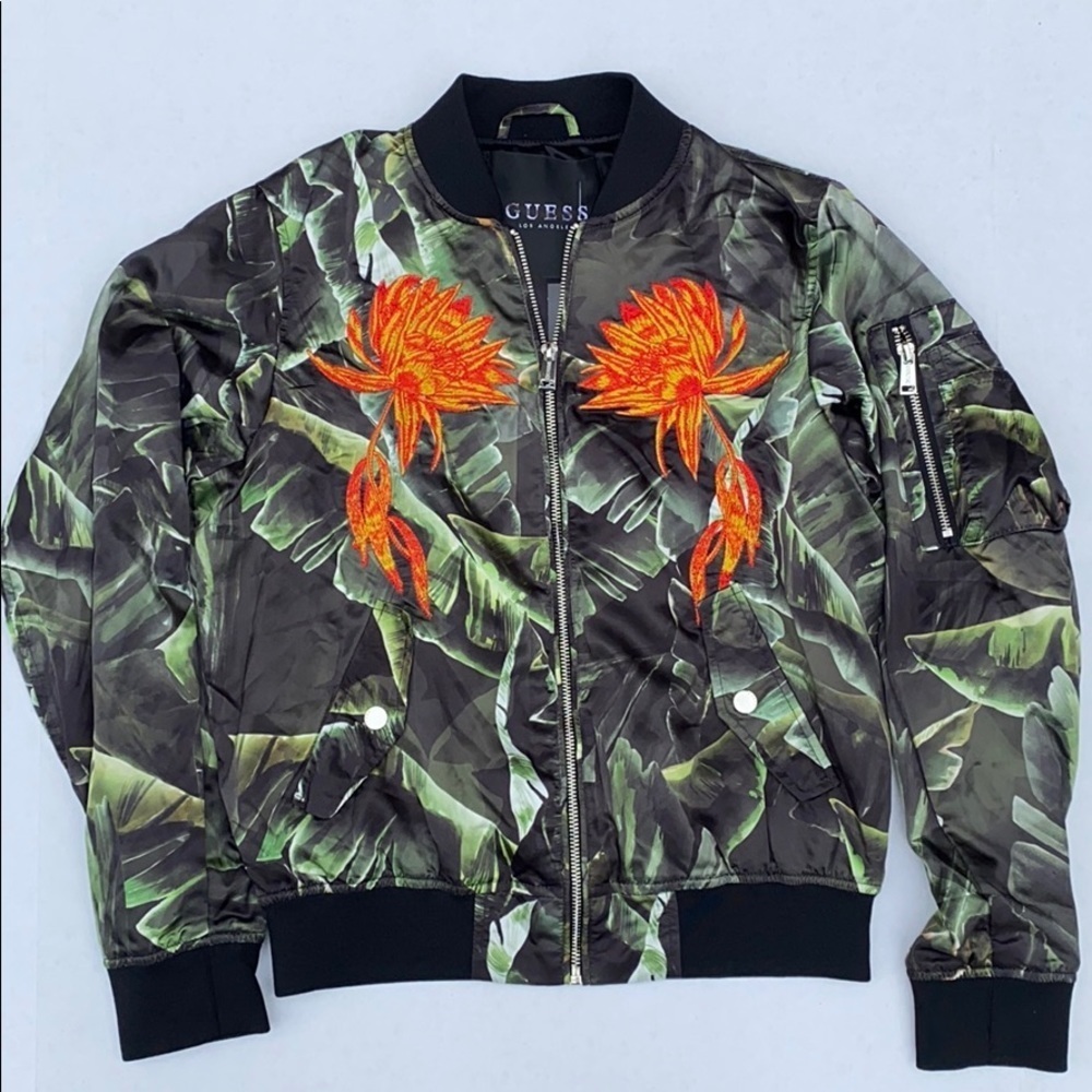 NEW GUESS Printed Bomber Jacket SZ S